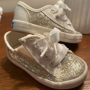 Kate Spade kids Gold Glitter shoes